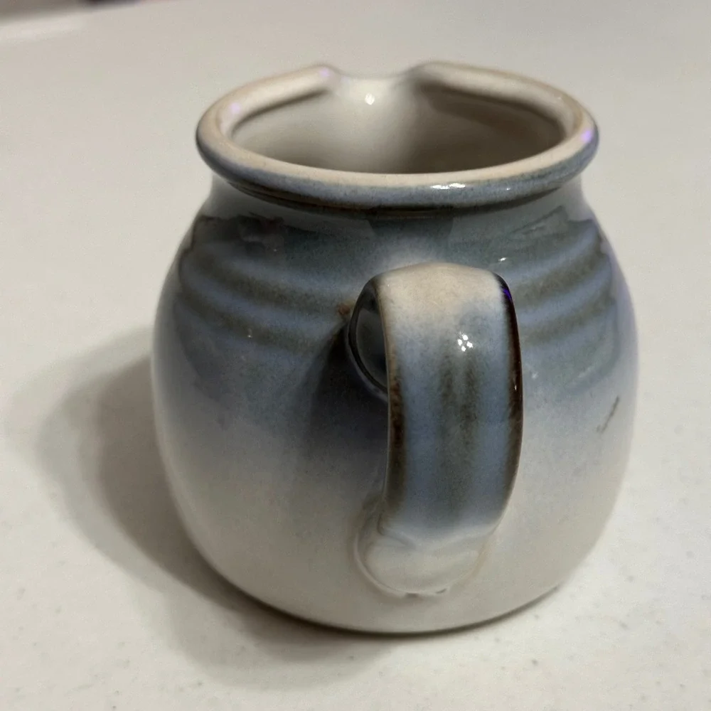 Noritake Sorcerer 8620 Creamer Pitcher Stoneware Blue Grey Ombre Japan Vintage